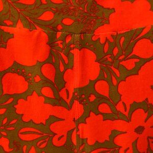 LuLaRoe red floral 70s leggings